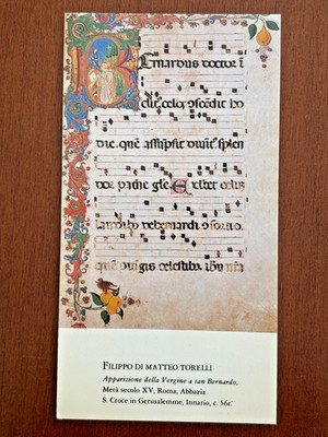 Vintage Catholic Gregorian Chant Prayer Card San Bernardo Italy