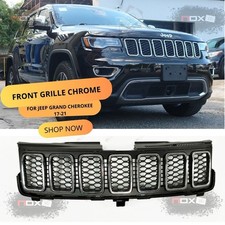 Front Bumper Upper Grille Grill W Chrome Trim For Jeep Grand Cherokee 2017-2020