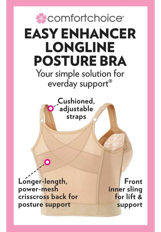 Comfort Choice Women's Plus Size Easy Enhancer Wireless Longline Posture Bra - Image 2 of 4