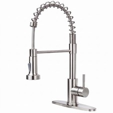 Kitchen Faucet with Pull Down Sprayer, Brushed Nickel Stainless Steel Single-...