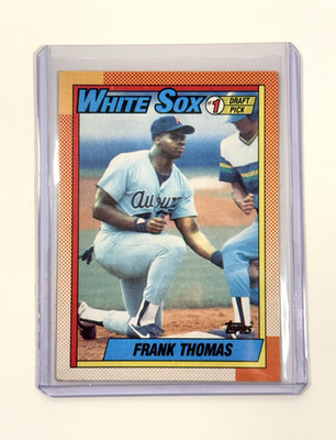 Topps 1990 Frank Thomas #414 Chicago White Sox Draft Pick Name on Front RC