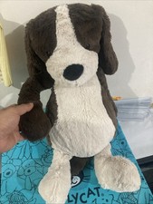 Jellycat BASHFUL FUDGE PUPPY [MEDIUM] Plush Toy FUN Stuffed Spaniel Dog Tag+Bag