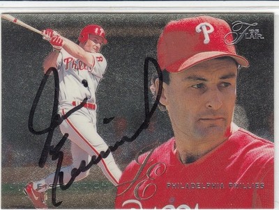 1995 Jim Eisenreich Flair IN PERSON AUTO #179 - KC Kansas City Royals Phillies
