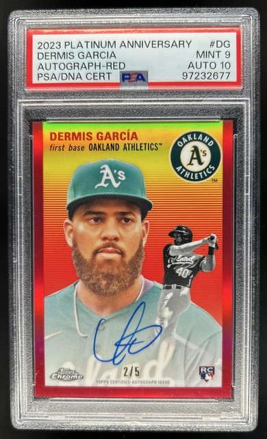 2023 Topps Chrome Platinum Dermis Garcia Red Refractor RC #/5 Athletics PSA 9