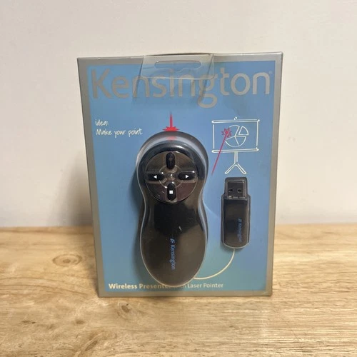 Kensington Wireless Presenter with Red Laser Pointer-USB Works with PC&Mac Black