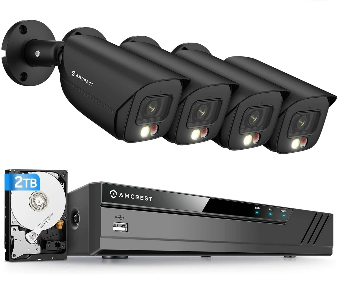 Amcrest 4K Security Camera System,8CH NVR,4xNight Color Bull