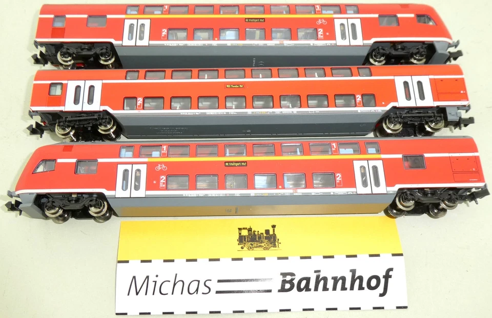 Doppelstock Zug 3-tlg Minitrix mit Steuerwagen N 1:160 #9 Li2 å