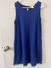 C&C CALIFORNIA POM-POM SLEEVELESS SUNDRESS DRESS Women's Small S Royal Blue