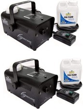 Chauvet DJ Halloween Fog Smoke Machines with Fog Fluid and Wired Remote 2 Pack 