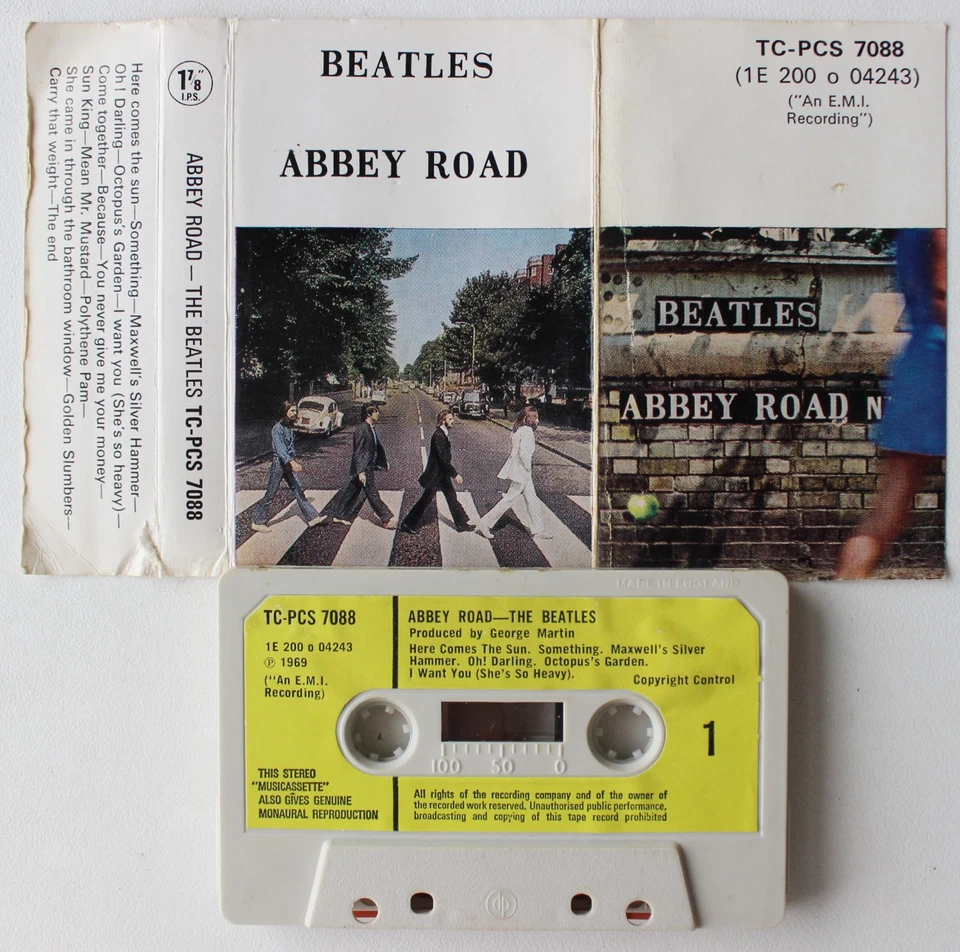 THE BEATLES - ABBEY ROAD (TCPCS7096) EARLY 1970s UK CASSETTE GREEN LABELS DP - Imagem 2 de 4