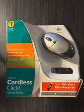 Logitech Cordless Click Optical Wireless Mouse USB Mini Receiver Vintage