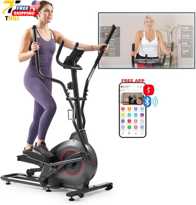 Smart Upright Elliptical w/Pulse Sensor Built-in Indoor Full-Body Cross-Training