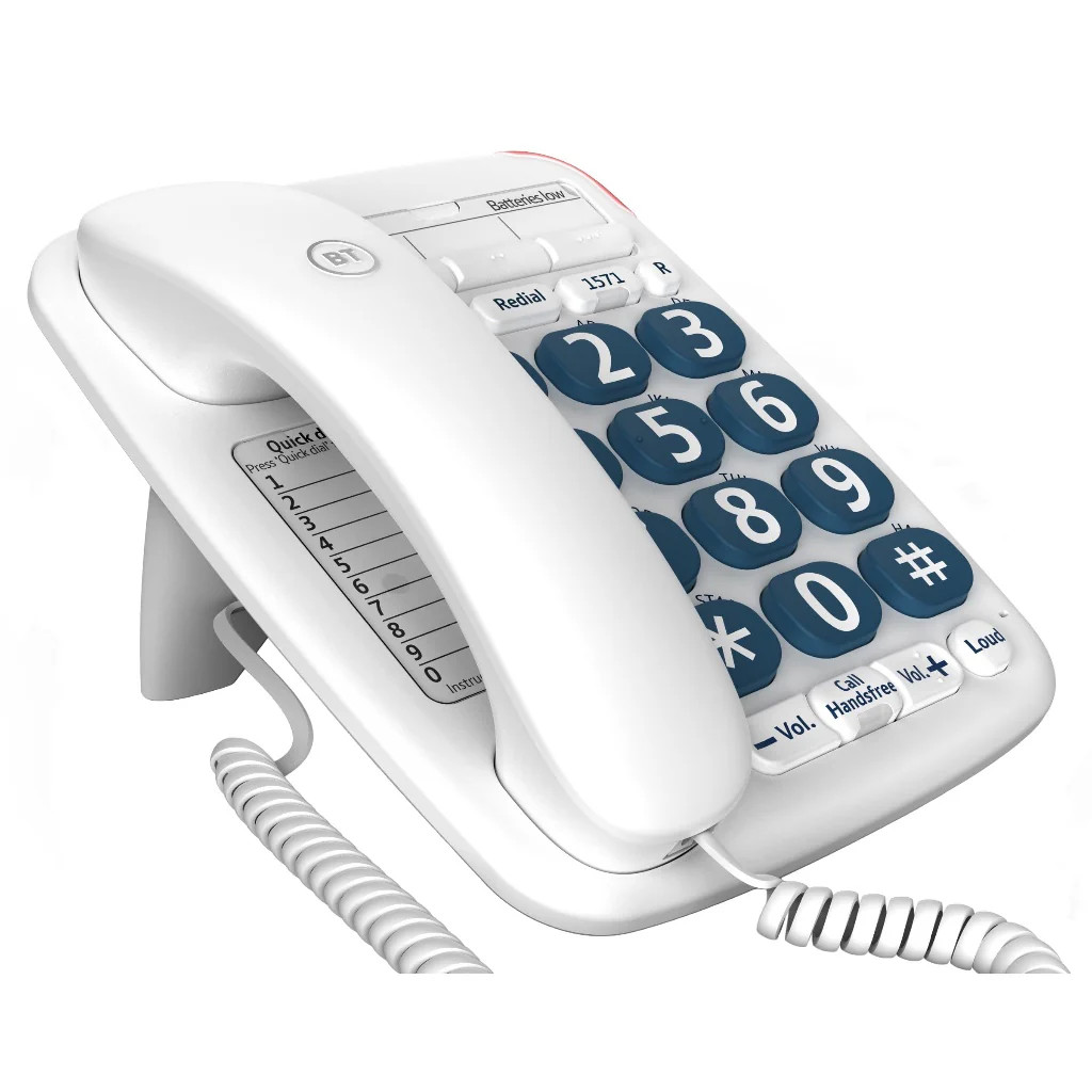 BT Big Button 200 Cordless Telephone with Large Buttons and Hearing Aid