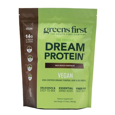 Greens First Dream Protein Plant-Based Vegan Powder - USDA Organic Pumpkin, Hemp