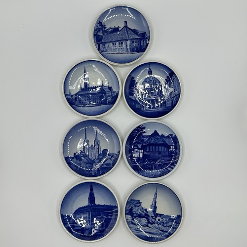 7 Stück Wandteller Klein Zierteller Royal Copenhagen Gebäude Sehenswürdigkeiten - Bild 2 von 21