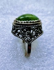 Vintage UdSSR Silber 925 Magic RIESIGER JADE Stein