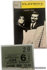 Funny Girl Playbill Barbra Streisand June 1964 Winter Garden Theatre w/ Ticket