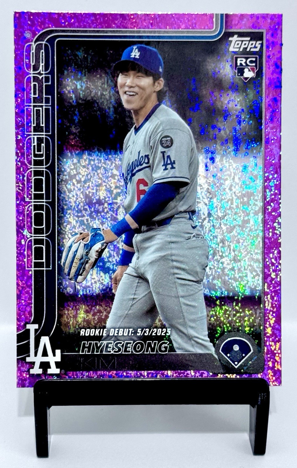 2025 Topps Update Hyeseong Kim RC Debut Pink Holo Foil SP #US312 Dodgers