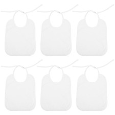 6pcs Waterproof Baby Bibs - Blank DIY Cotton Tie-On Baby Bib