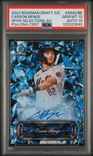 2024 Bowman Draft Sapphire Selections Autos Carson Benge Psa 10/10