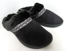 Isotoner Women's Black Eco Comfort Hoodback Memory Foam Slippers Size XL 9.5-10