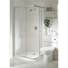 800mm Corner Entry Shower Enclosure Cubicle Chrome 1830mm Height Lakes Alterna
