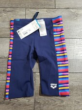 Arena Mens Arena Performance Men's Racing Stripe Swim Jammer Knee-Length Sz 26