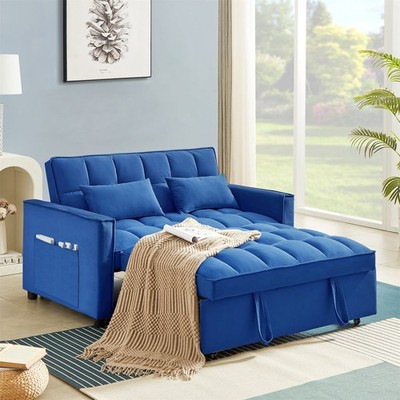 3 in 1 Convertible Pull Out Sofa Bed Loveseat Sleeper Sofa Adjustable Backrest