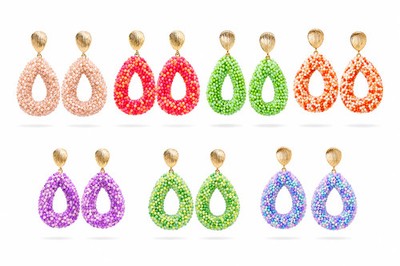 Ohrringe Ohrhänger Bunt Sommer  Nickelfrei Statement Champagner Trend Yehwang