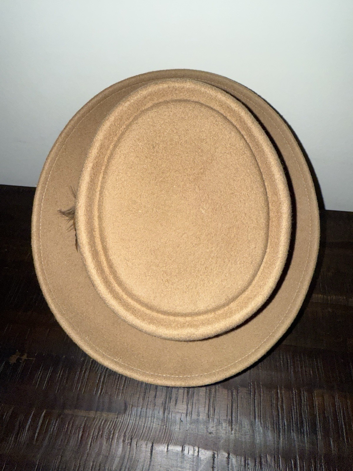 Men's Capas Design 100% Wool Tan Beige Camel Pork Pie Porkpie Hat Large