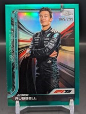 2025 Topps Chrome Formula 1 F1 George Russell Portrait Teal Refractor 120/299 #7