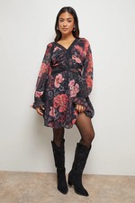 Oasis Floral Mini Dress Womens Daywear Dresses
