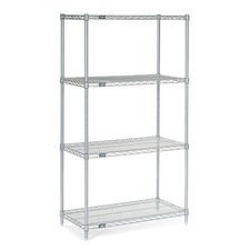 Nexel 4 Tier Chrome Wire Shelving Starter Unit 36"W x 12"D x 86"H