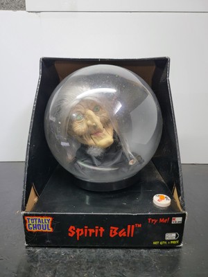 NIB Vintage 9'' Gemmy Talking Witch Spirit Ball Animated Talking Globe Halloween