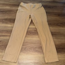Rafaella Comfort Pants Womens 8 Tan Stretch Slim Straight Leg Textured Pull On