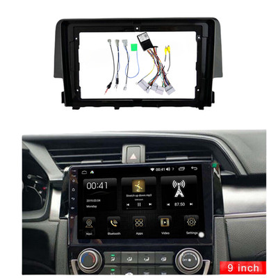 9''Car Radio Stereo Fascia Frame Panel Trim Bezel Harness For Honda Civic 16~21