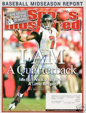 Michael Vick Falcons SIGNED Sports Illustrated 7/4/05 COA!