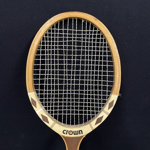 Crown Medium Wooden Tennis Racket Racquet Pre Owned Vintage 1960s - Picture 11 of 12