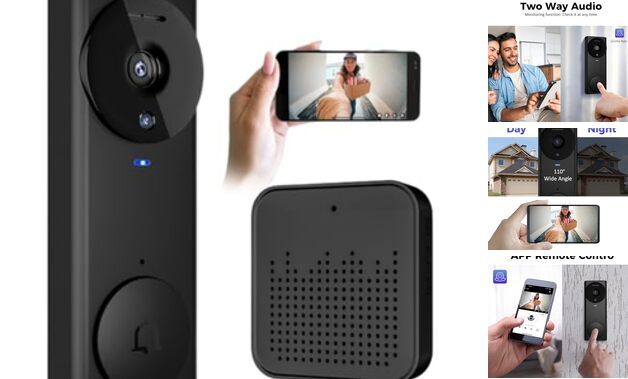 Smart Wireless Video Doorbell Camera with APP Control by Ulooka  -image
