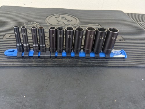 #aw461 Matco Tools 1/4" Drive Metric Deep 6 Pt Impact Socket Set SADPMA12R - Picture 1 of 13