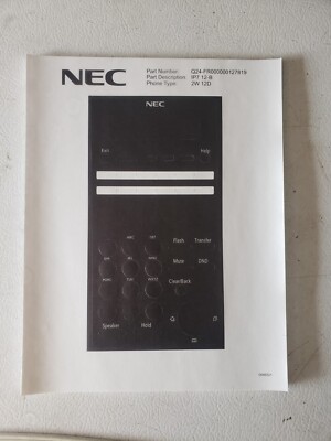 NEC SL2100 12-Button Telephone DESI Labels pk of 21