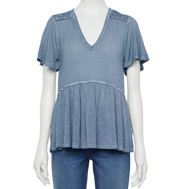 Rewind Juniors Girls Lace Peplum Top Small with Tags Washed Navy Flirty Cute  for sale online | eBay