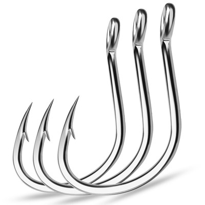50x Sharpen Octopus Fishing Hook Offset High Carbon Steel Fishhook Size 1/0-5/0#