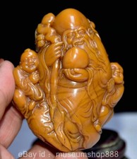 古董原始寿山石主中国风雕像、雕像| eBay