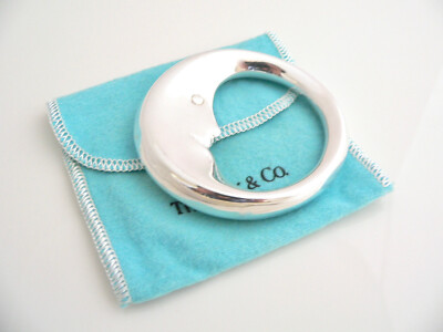 Tiffany & Co Silver Man on the Moon Round Rattle Baby Heirloom Gift Pouch Great