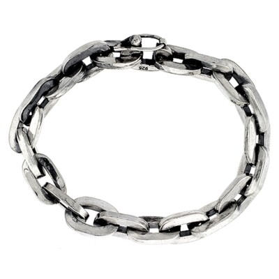 925 Sterling Silver Heavy Square Cable Link Bracelet 10mm, 8'' to 8.5'' Long