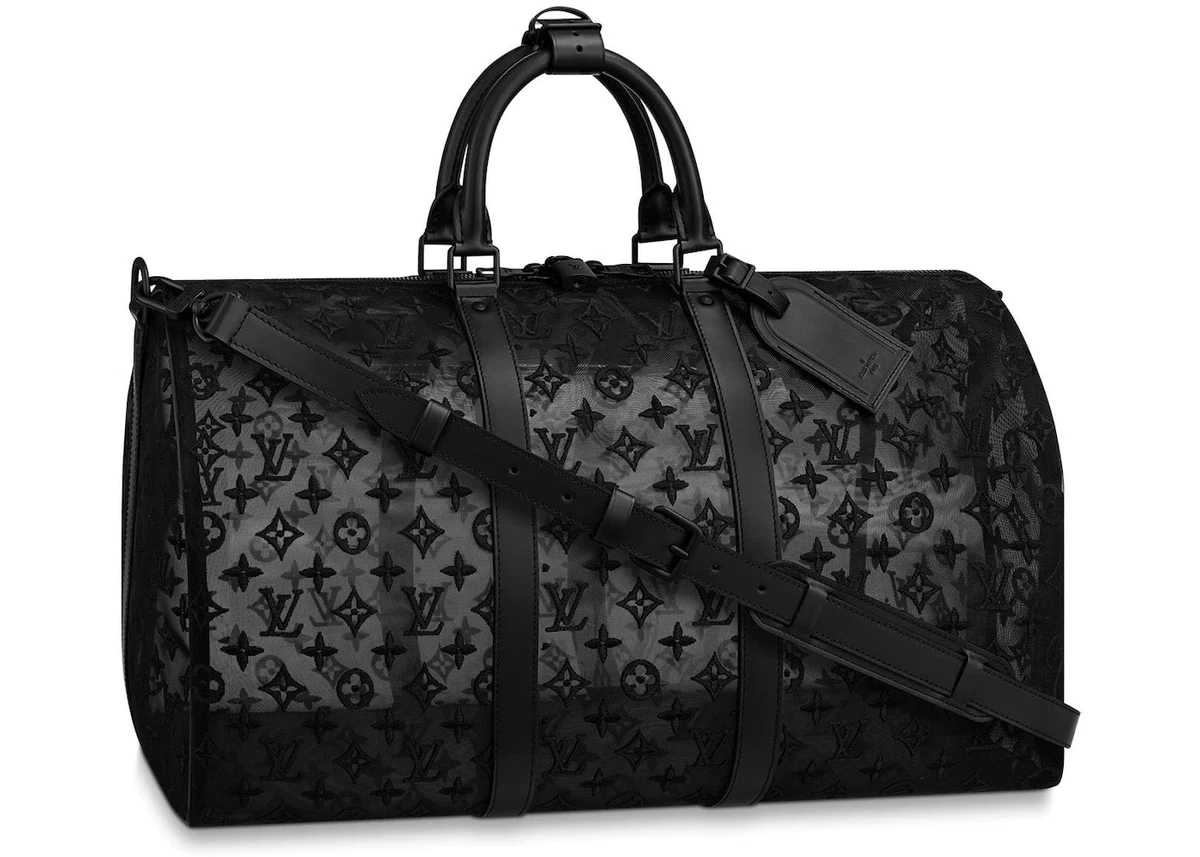 LOUIS VUITTON KEEPALL BANDOULIERE MONOGRAM MESH 50 BLACK