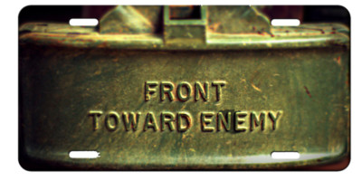 Front Toward Enemy Vietnam Era Claymore Mine Aluminum License Tag Plate NEW