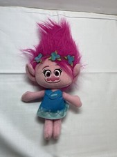 2015 Dreamworks Trolls Poppy Plush Stuffed Animal Doll Toy Pink Hair Clean