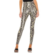 Commando Faux Leather Snakeskin Leggings in Color Olive Snake SZ XS